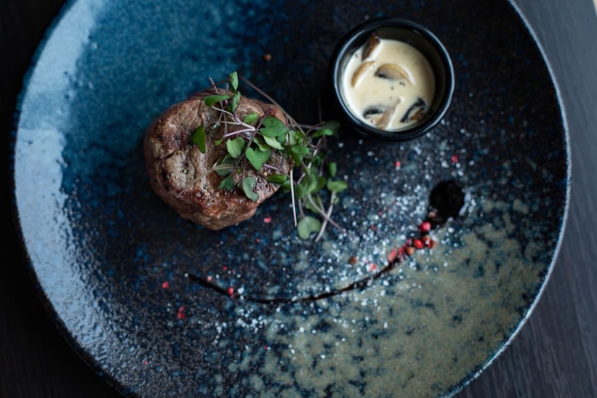 Sous-Vide Beef Steak, Smoked Cranberry Sauce