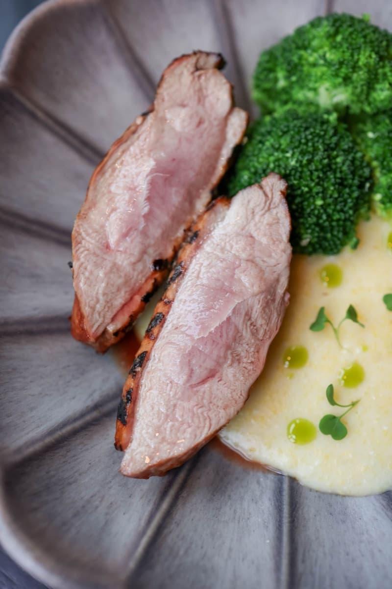 Confit Duck Breast, Carrot Purée & Pak Choi
